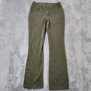 Jeanology Collection Jeans Womens 6 Green Bootcut Denim E0642 Olive Cotton